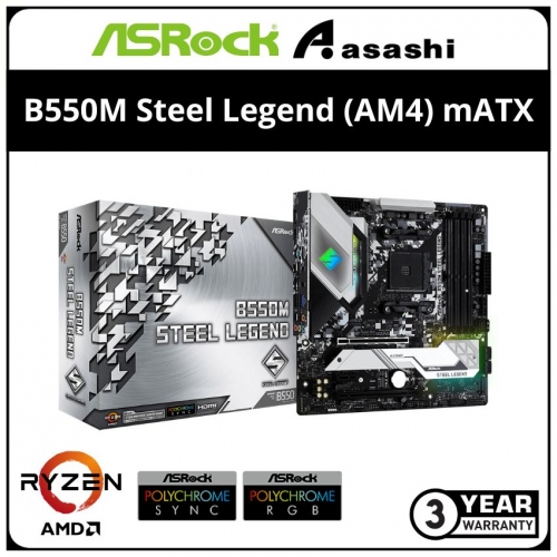 ASRock B550M Steel Legend (AM4) mATX Motherboard