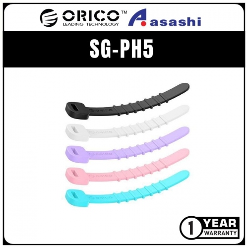 ORICO SG-PH5 Colourful Silicone Cable Tie (5PC/Pack) - Black