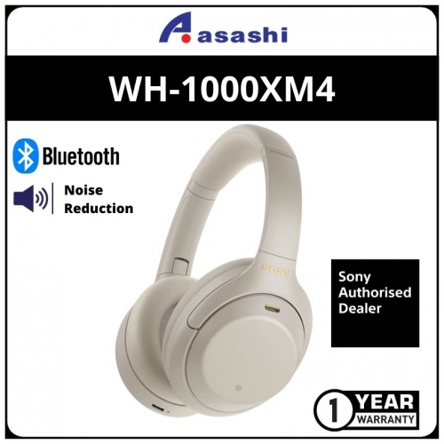 Sony WH-1000XM4-Silver Wireless Noise-Canceling Headphone (1 yrs Limited Hardware Warranty)