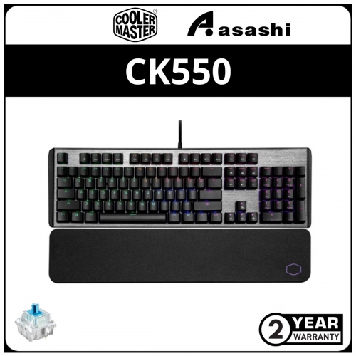 Cooler Master CK550 V2 RGB Full Size Gaming Mechanical Keyboard with WRIST REST (Blue Switch)