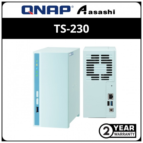 Qnap TS-230 2-Bay NAS System (Realtek RTD1296 quad-core 1.4GHz processor,2GB DDR4 RAM, 3.5