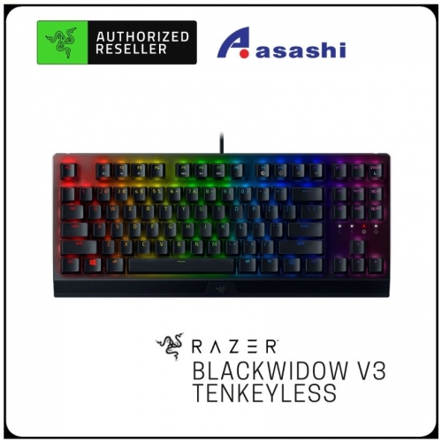 PROMO - Razer BlackWidow V3 Tenkeyless - Green Switch (Aluminum matte top plate, Cable Routing)