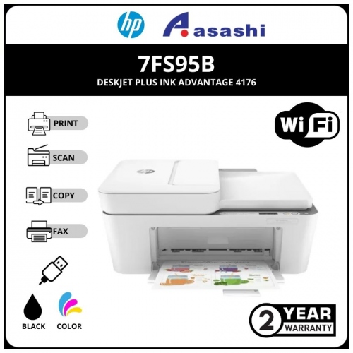 HP DeskJet Plus Ink Advantage 4176 Print,Scan,Copy,Wireless, Photo, Mobile Fax Printer (Online Warranty Registration 2 Yrs)