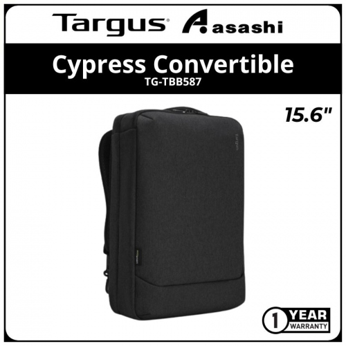 Targus TBB587-Black Cypress 15.6” Convertible Backpack with EcoSmart® (1 yrs Limited Hardware Warranty)