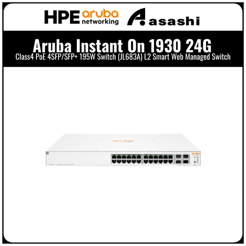 Aruba Instant On 1930 24G Class4 PoE 4SFP/SFP+ 195W Switch (JL683A) L2 Smart Web Managed Switch