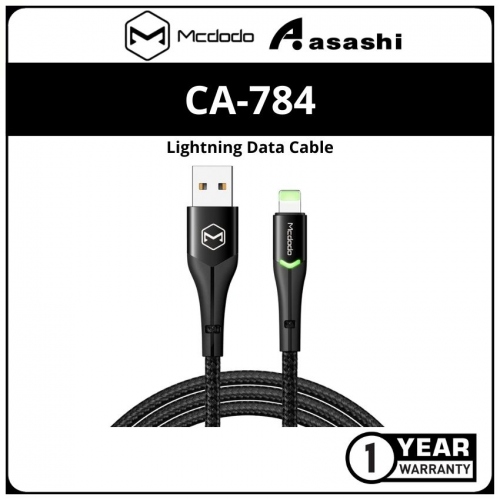 Mcdodo CA-7840 (Black) Magnificence Series Lightning Data Cable with Switching LED - 1.2M