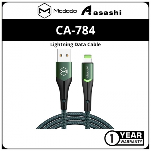 Mcdodo CA-7841 (Green) Magnificence Series Lightning Data Cable with Switching LED - 1.2M