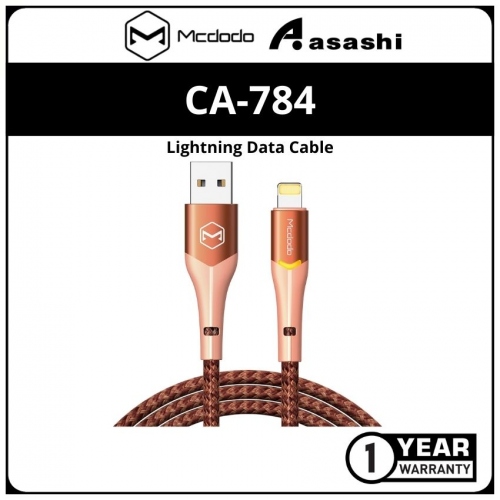 Mcdodo CA-7842 (Orange) Magnificence Series Lightning Data Cable with Switching LED - 1.2M