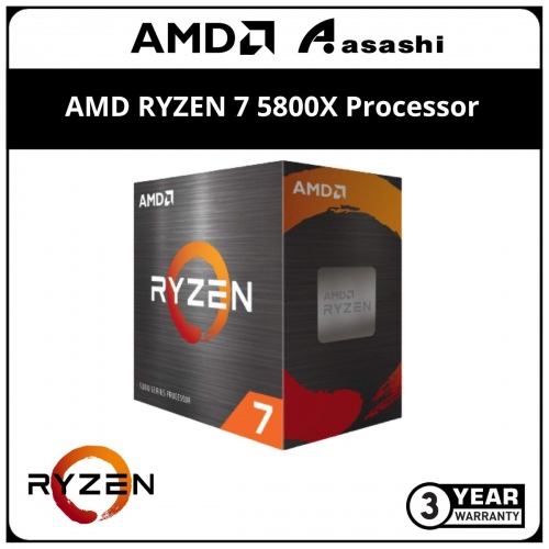 AMD RYZEN 7 5800X Processor (32M Cache, 8C16T, up to 4.7Ghz) AM4