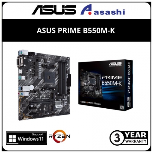 ASUS PRIME B550M-K DDR4 (AM4) mATX Motherboard