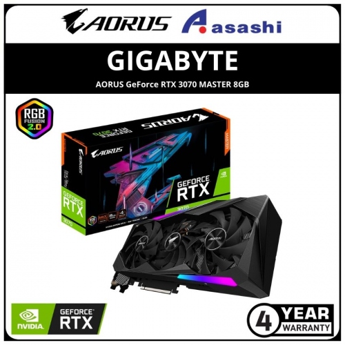 GIGABYTE AORUS GeForce RTX 3070 MASTER 8GB GDDR6 Graphic Card (GV-N3070AORUS M-8GD)