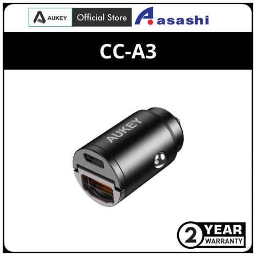 AUKEY CC-A3 30W PD Metal Dual Port Fast Car Charger with PPS & QC 3.0