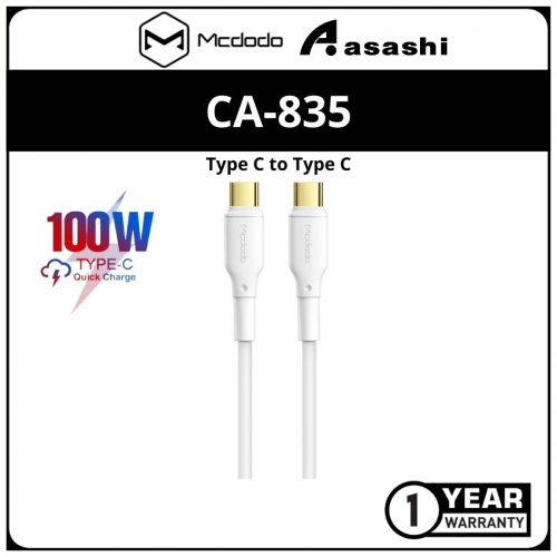 Mcdodo CA-8352 White Series 100W Type-C to Type-C Cable 2M