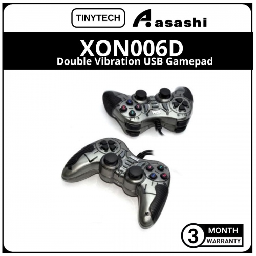 TinyTech XON006D Double Vibration USB Gamepad - Black (3 month Limited Hardware Warranty)