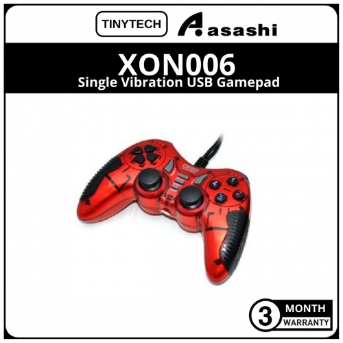 TinyTech XON006 Single Vibration USB Gamepad - Red (3 month Limited Hardware Warranty)
