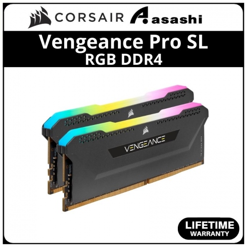 Corsair Vengeance Pro SL Black RGB DDR4 16GB(2x8GB) 3600MHz CL18 XMP Support Performance PC Ram - CMH16GX4M2D3600C18