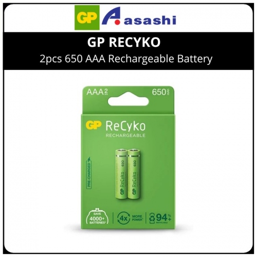 GP RECYKO 2pcs 650 AAA Rechargeable Battery (GPRHCH63E019)