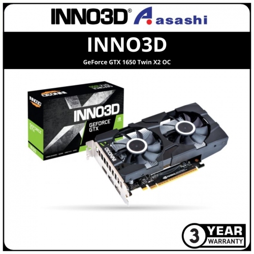 INNO3D GeForce GTX 1650 Twin X2 OC GDDR6 Graphic Card (N16502-04D6X-1177VA25)