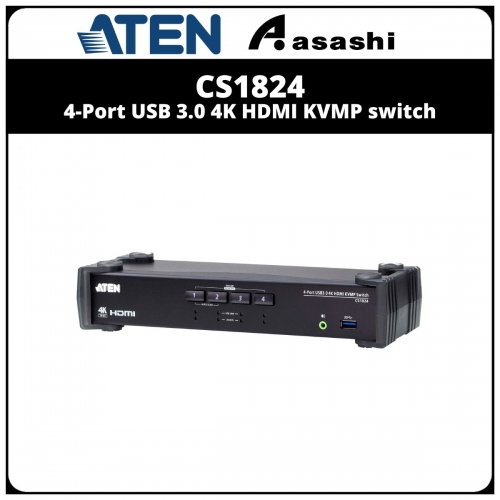 ATEN CS1824 4 Port USB 3.0 4K HDMI KVMP™ Switch with Audio Mixer