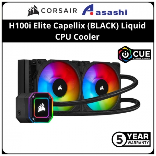 Corsair iCUE H100i Elite Capellix (BLACK) 240mm Liquid CPU Cooler