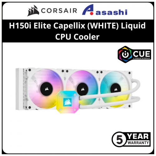 Corsair iCUE H150i Elite Capellix (WHITE) 360mm Liquid CPU Cooler