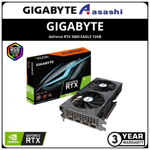 GIGABYTE GeForce RTX 3060 EAGLE 12GB GDDR6 Graphic Card (GV-N3060EAGLE-12GD)