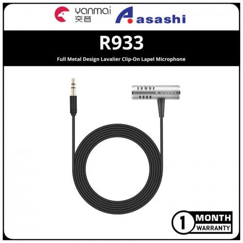YANMAI R933 Full Metal Design Lavalier Clip-On Lapel Microphone(1mth manufacturer warranty)