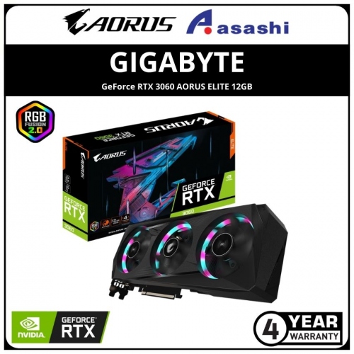GIGABYTE GeForce RTX 3060 AORUS ELITE 12GB GDDR6 Graphic Card (GV-N3060AORUS E-12GD)