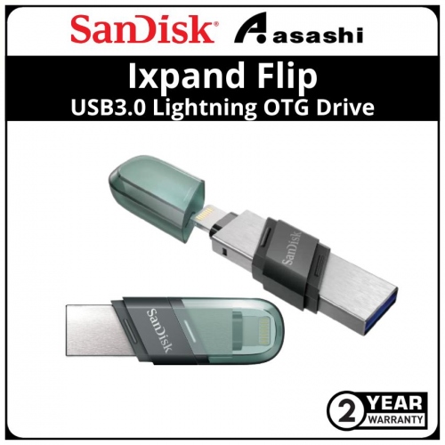 Sandisk Ixpand Flip-Black 128GB USB3.0 Lightning OTG Drive - SDIX90N-128G-GN6NE