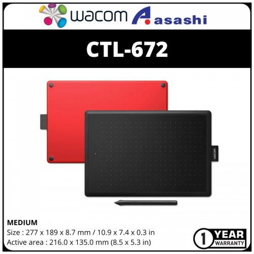 Wacom One CTL-672 Medium Creative Pen Drawing Tablet