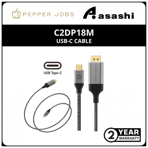 Pepper Jobs C2DP18M USB-C to 4K 60Hz DisplyPort Cable (2yrs Manufacturer Warranty)