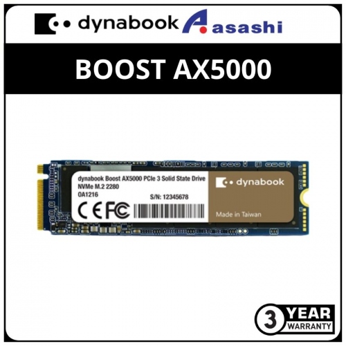 Dynabook Boost AX5000 512GB M.2 2280 PCIE Gen3 x4 NVMe SSD (Up to 3400MB/s Read & 2400MB/s Write)