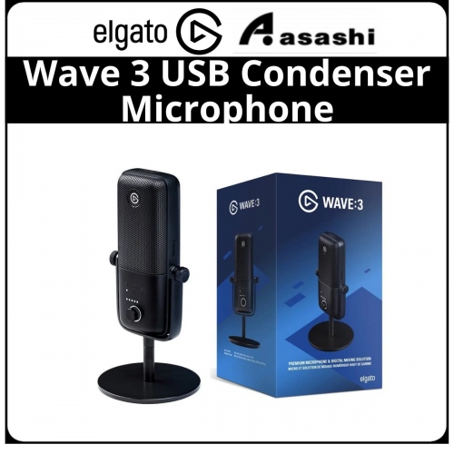 PROMO - ELGATO Wave 3 USB Condenser Microphone and Digital Mixer 10MAB9901