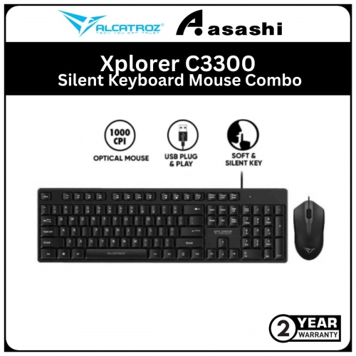 Alcatroz Xplorer C3300 Silent Keyboard Mouse Combo