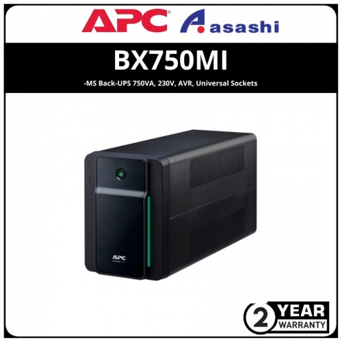 APC BX750MI-MS Back-UPS 750VA, 230V, AVR, Universal Sockets