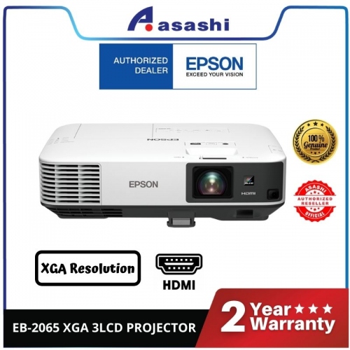 Epson EB-2065 XGA 3LCD Projector, 5500AL, 15000:1 Contrast Ratio, Lamp Life 10000hrs