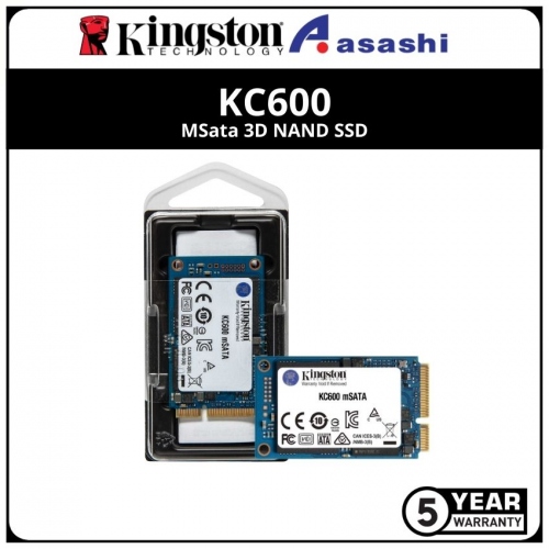 Kingston KC600 512GB MSata 3D NAND SSD (Up to 520MB/s Read & 500MB/s Write)