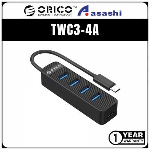 ORICO TWC3-4A (Black) 4 port Type-C to USB3.0 Hub (1 yrs Limited Hardware Warranty)