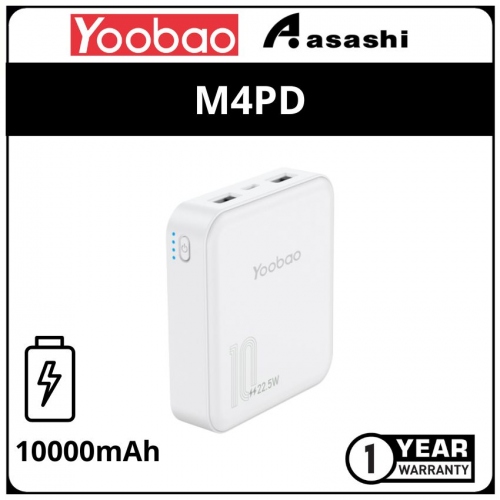 Yoobao M4PD-WHT 10000mah 22.5w Power Bank (1 yrs Limited Hardware Warranty)