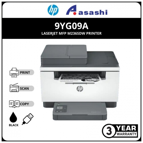 Hp Laserjet Pro M236sdw Mfp Printer (Print,Scan,Copy,Fax, Mobile Fax,40 Page ADF,Duplex,Network,Wireless) 9YG09A (Online Warranty Registration 1+2 Yrs)