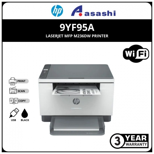 Hp Laserjet Pro M236dw Mfp Printer (Print,Scan,Copy,Fax, Mobile Fax ,Duplex,Network,Wireless) 9YF95A (Online Warranty Registration 1+2 Yrs)