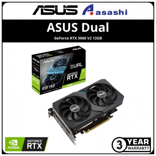 ASUS Dual GeForce RTX 3060 V2 12GB GDDR6 Graphic Card (DUAL-RTX3060-12G-V2)