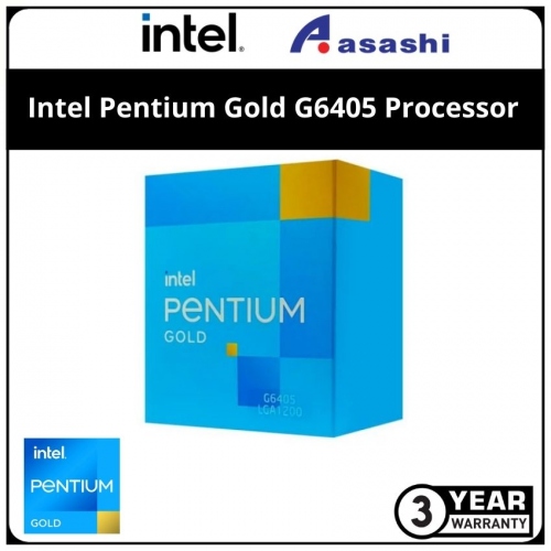 Intel Pentium Gold G6405 Processor (4M Cache, 2C4T, up to 4.10 GHz) LGA1200