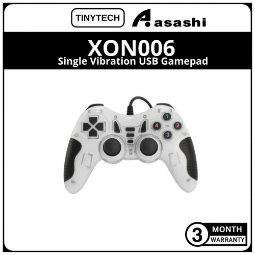 TinyTech XON006 Single Vibration USB Gamepad - White (3 month Limited Hardware Warranty)