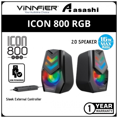 Vinnfier ICON800 RGB USB Portable Speaker (1yrs Limited Hardware Warranty)