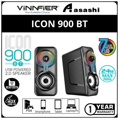 Vinnfier ICON900BT Bluetooth USB Speaker (1yrs Limited Hardware Warranty)