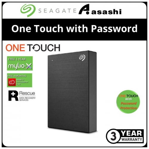 Seagate 4TB One Touch with Password-Black (STKZ4000400)