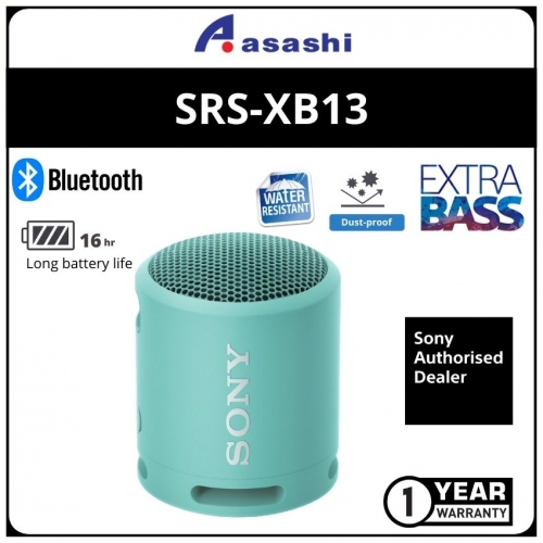 Sony SRS-XB13/PowderBlue Portable WaterProof ExtraBass Wireless Bluetooth Speaker (1 yrs Limited Hardware Warranty)