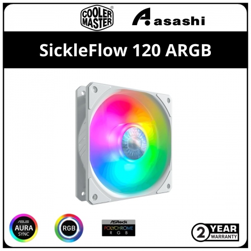Cooler Master SickleFlow 120 ARGB (White) Casing Fan (Daisy Chain)