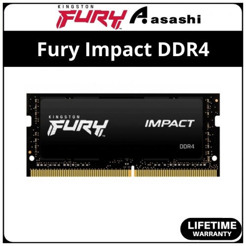 Kingston Fury Impact DDR4 16GB 3200Mhz CL20 XMP Support Gaming Sodimm Ram - KF432S20IB1/16